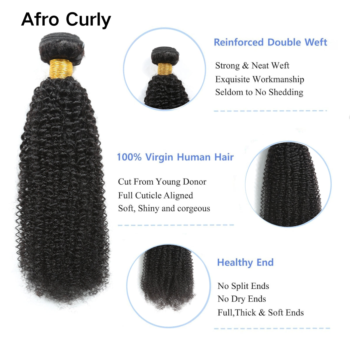 YYONG Human Hair 1 Bundle Straight/Body Wave/Deep Wave/Kinky Curly/Water Wave/Loose Deep Wave/Loose Wave/Kinky Straight/Afro Curly/Burmese Curly