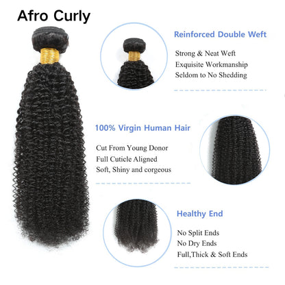 YYONG Human Hair 1 Bundle Straight/Body Wave/Deep Wave/Kinky Curly/Water Wave/Loose Deep Wave/Loose Wave/Kinky Straight/Afro Curly/Burmese Curly