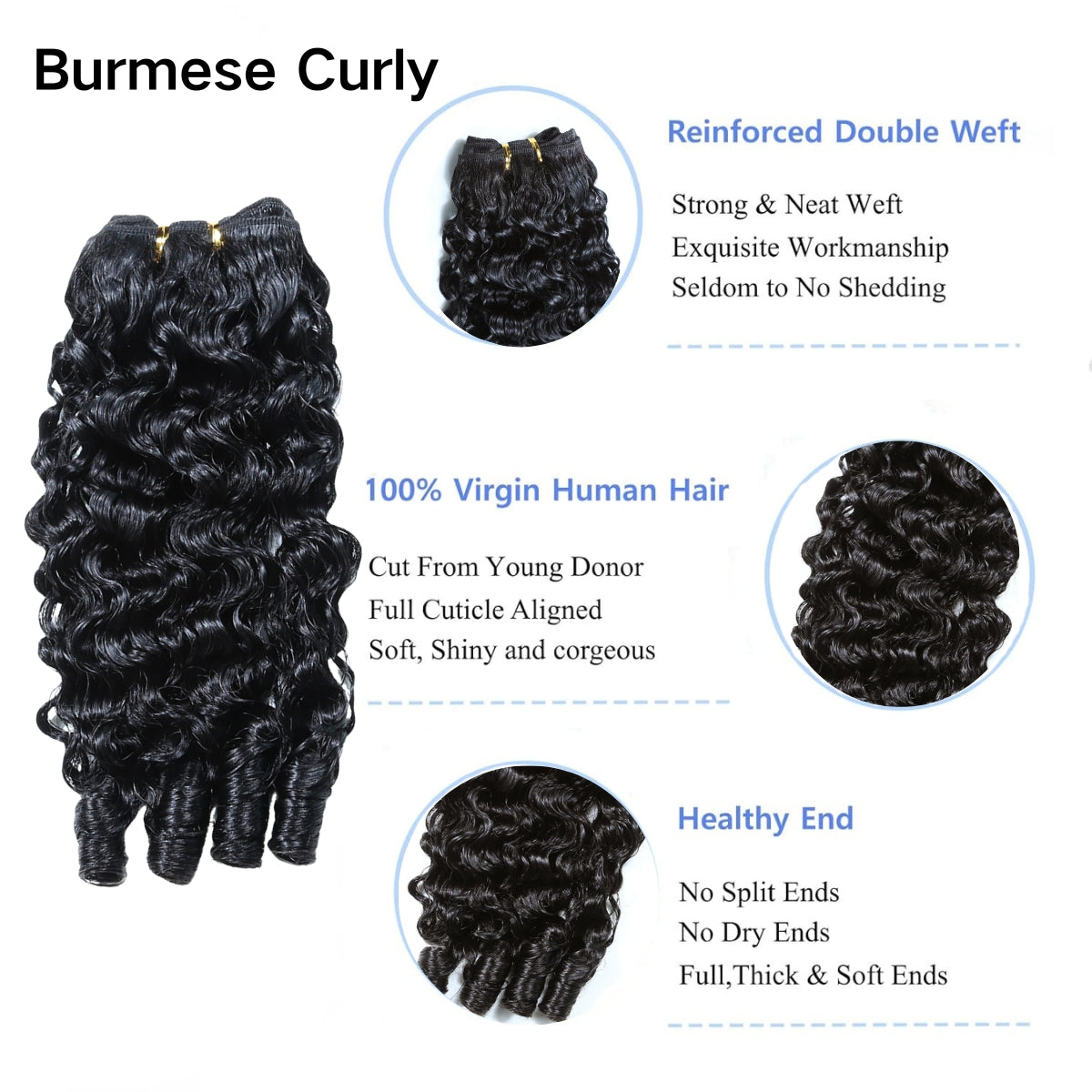 YYONG Human Hair 1 Bundle Straight/Body Wave/Deep Wave/Kinky Curly/Water Wave/Loose Deep Wave/Loose Wave/Kinky Straight/Afro Curly/Burmese Curly