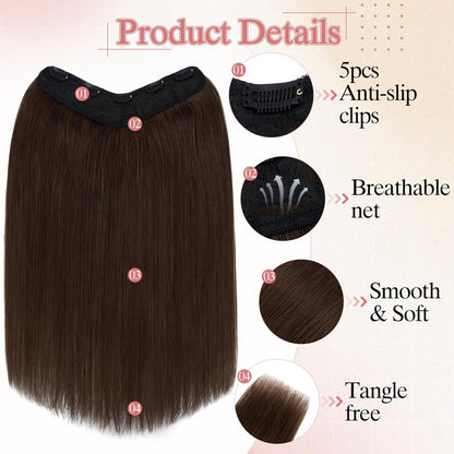 YYONG U Part Straight Clip In Hair Extensions 100%  Real Remy Human Hair 8-24 Inch
