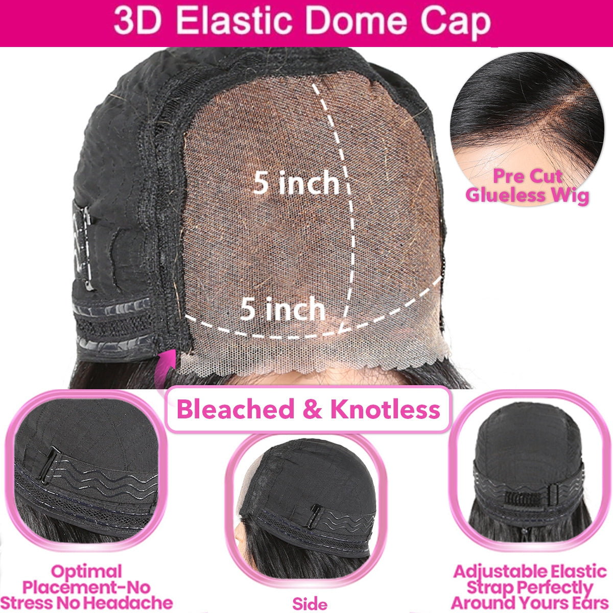 YYONG Glueless Straight Human Hair Wigs for Women 4x4/ 5x5 Lace Closure Wigs Pre Plucked Pre Cut Lace Closure Wigs Bleached Knots
