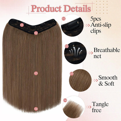 YYONG U Part Straight Clip In Hair Extensions 100%  Real Remy Human Hair 8-24 Inch