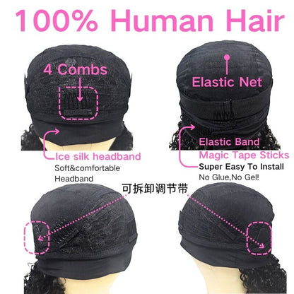 YYONG Body Wave Headband Wigs Remy Human Hair Wigs None-Lace