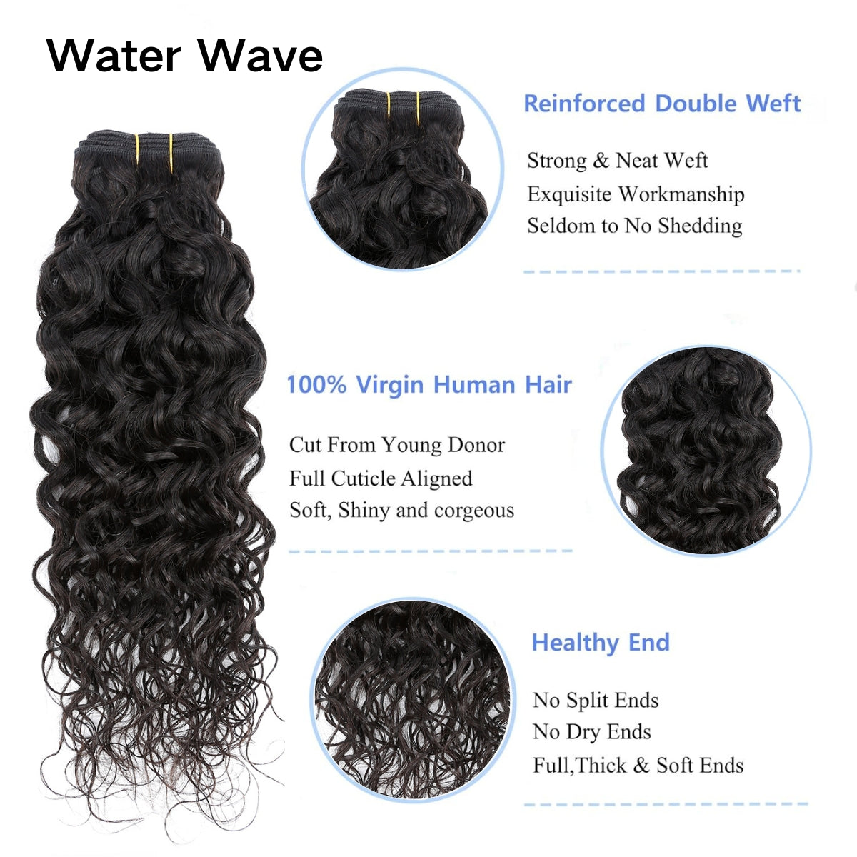 YYONG Human Hair 1 Bundle Straight/Body Wave/Deep Wave/Kinky Curly/Water Wave/Loose Deep Wave/Loose Wave/Kinky Straight/Afro Curly/Burmese Curly