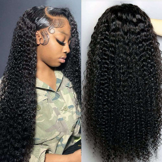 YYONG Kinky Curly 13x6 Lace Front Wigs Human Hair Wigs