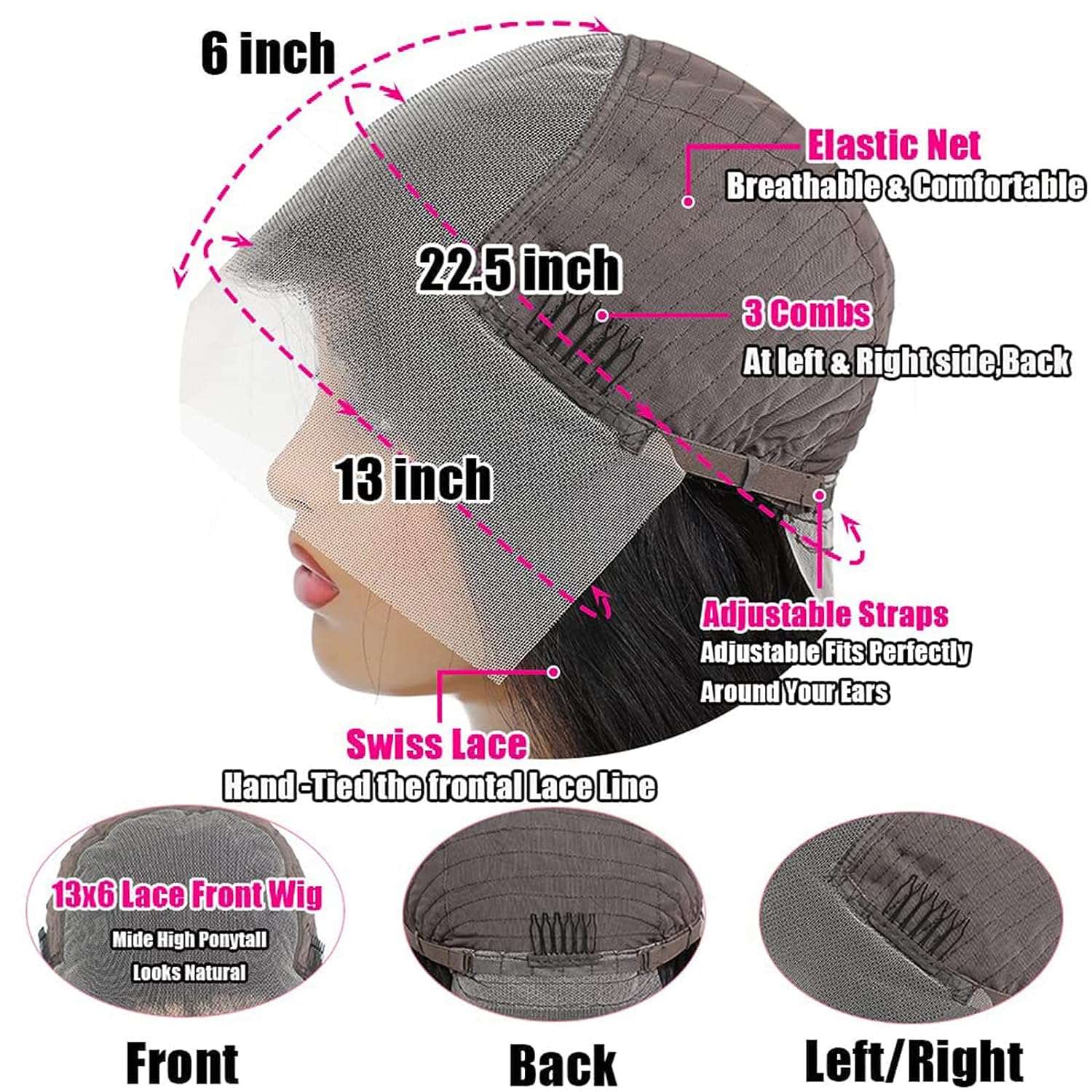 YYONG Body Wave 13x6 Lace Front Wigs Human Hair Wigs