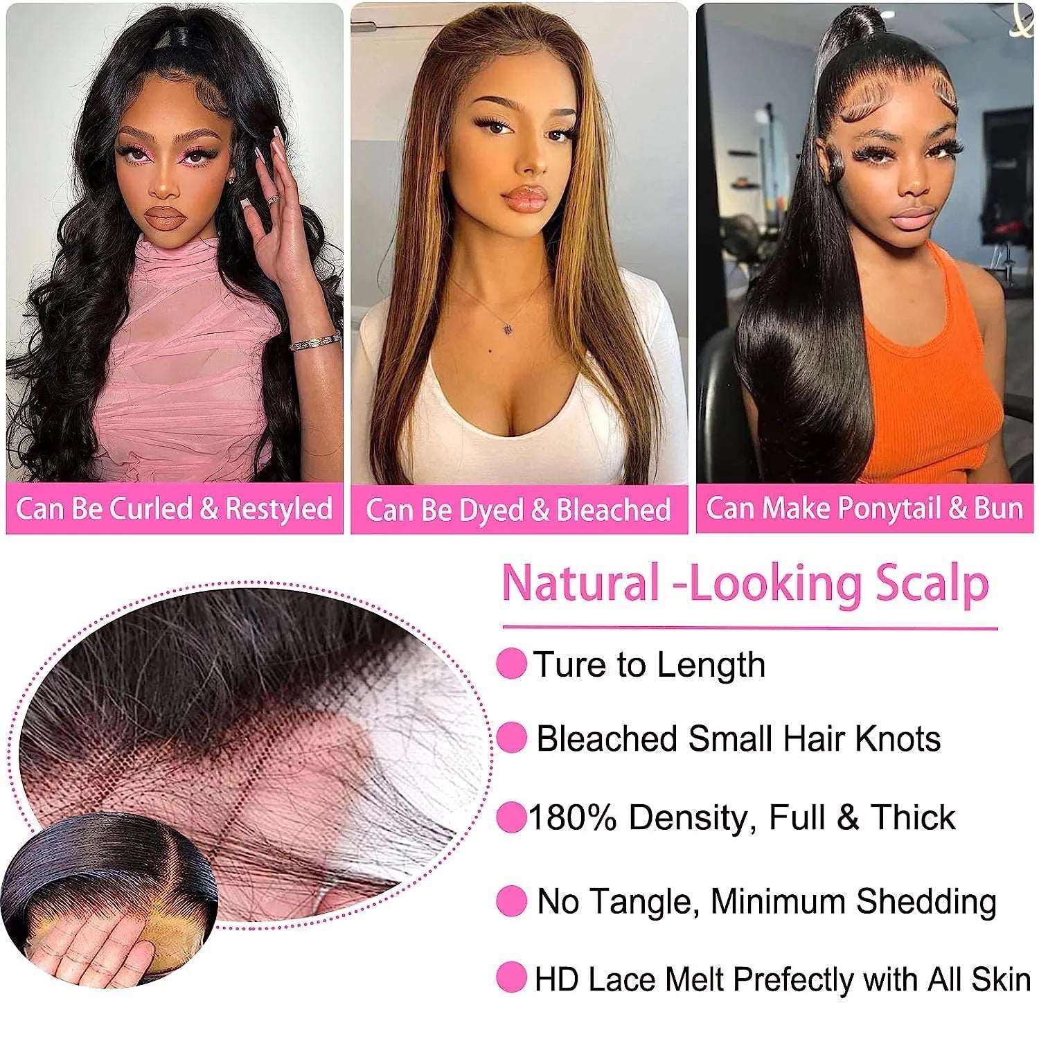 YYONG Straight Hair 13x4 Lace Front Wigs Human Hair Wig