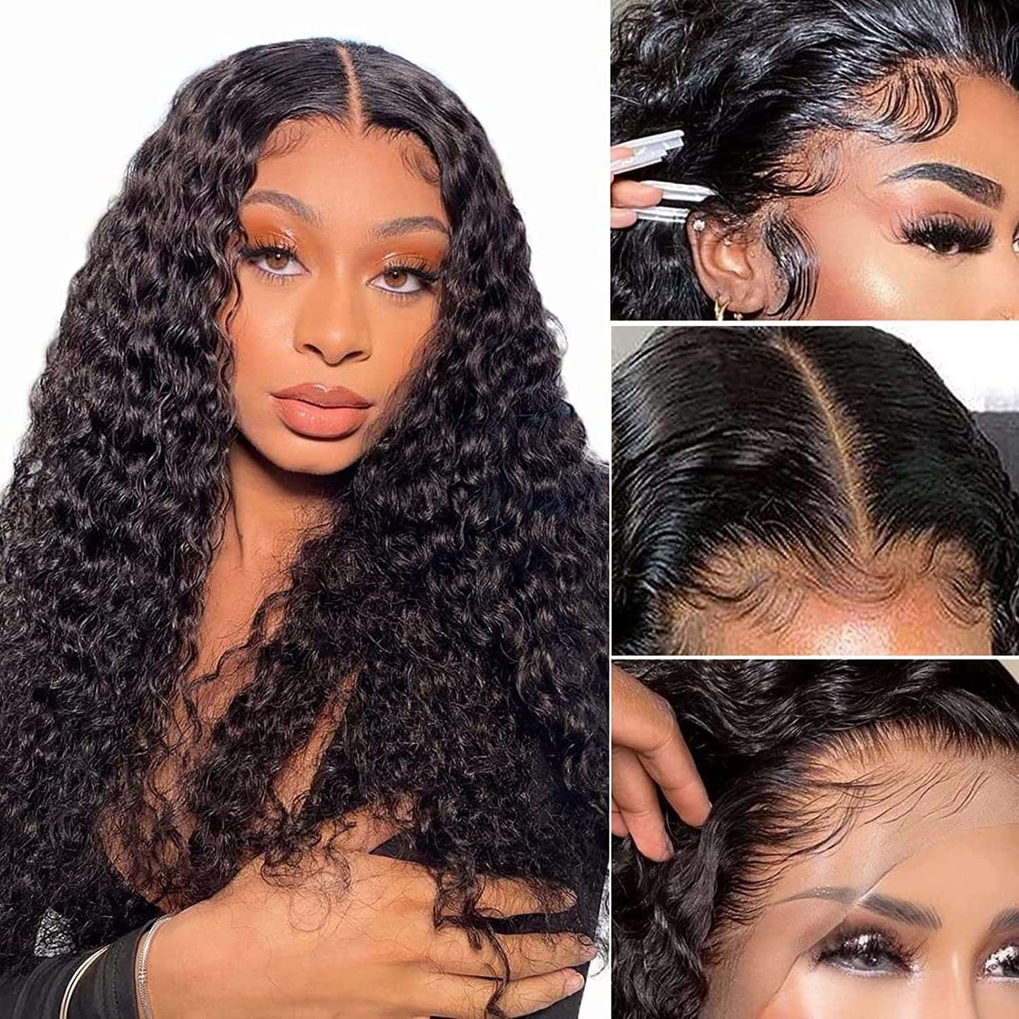 YYONG Deep Wave 13x6 Lace Front Wigs Human Hair Wigs