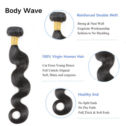YYONG Human Hair 1 Bundle Straight/Body Wave/Deep Wave/Kinky Curly/Water Wave/Loose Deep Wave/Loose Wave/Kinky Straight/Afro Curly/Burmese Curly