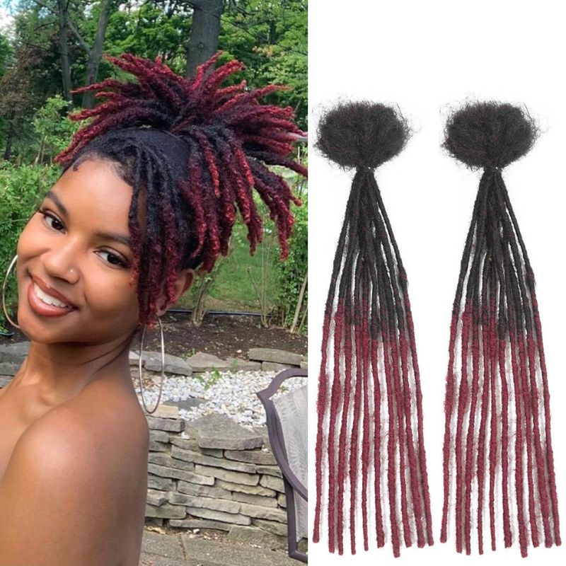 YYONG 0.2cm Thickness 10 Strands Human Hair Dreadlock Extensions for Man/Women Permanent Loc Extensions Bundles Can Be Dyed Bleached Curled and Twisted
