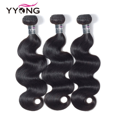 YYONG Body Wave 3 Bundles With 6x6 Closure 100% Human Hair