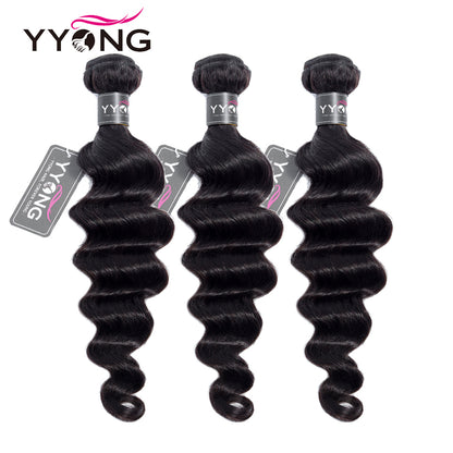 YYONG Loose Deep Wave 3 Bundles With 6x6 Closure 100% Human Hair
