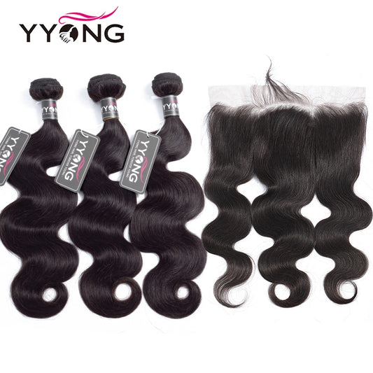 YYONG Body Wave 3 Bundles With Frontal 100% Human Hair