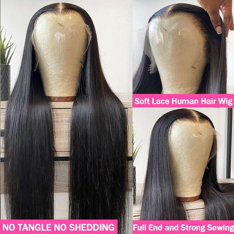 YYONG Straight 13x6 Lace Front Wigs Human Hair Wigs