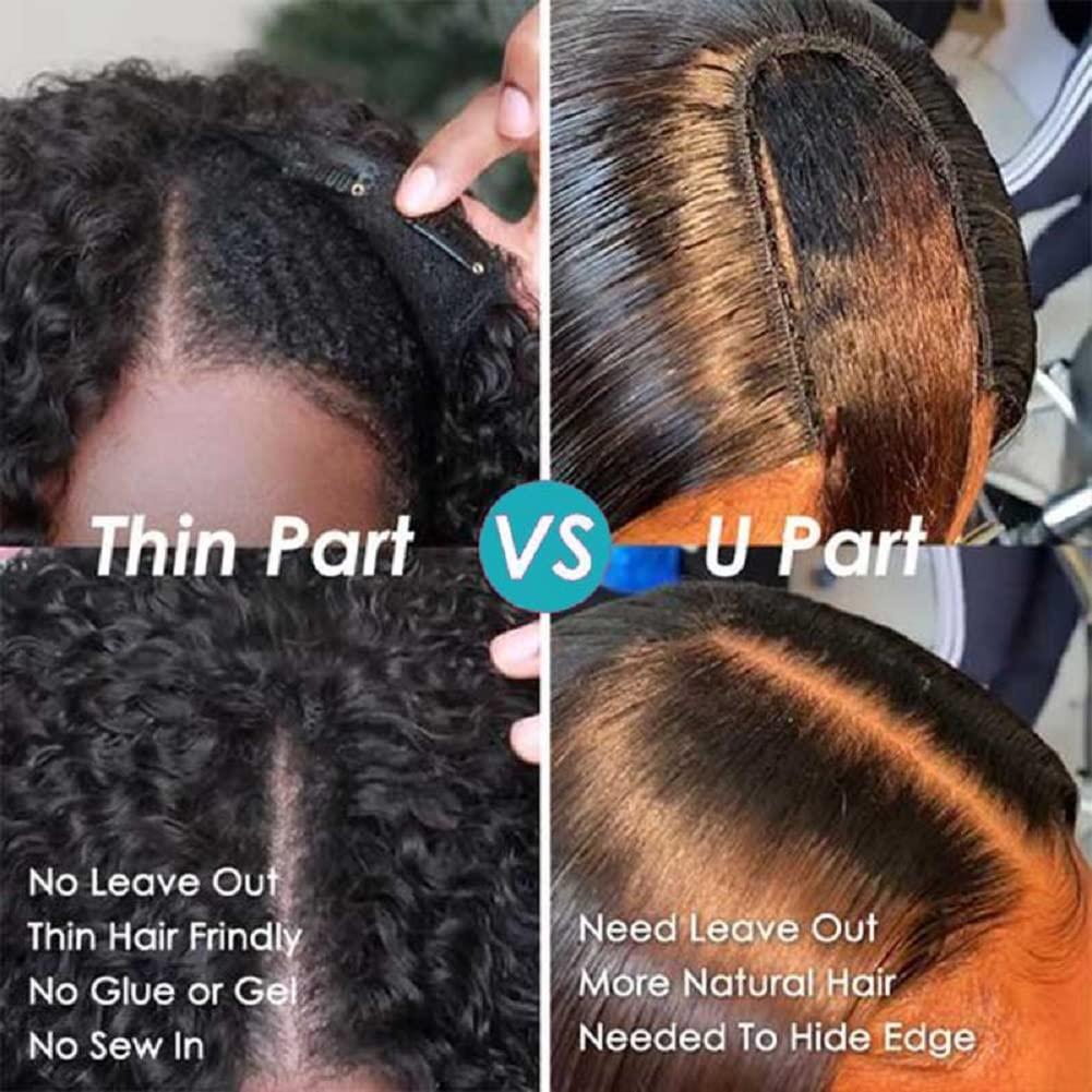 YYONG Curly U Part Wigs Human Hair Wigs V part Wigs