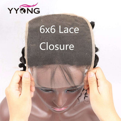 YYONG Water Wave 3 Bundles With 6x6 Closure 100% Human Hair
