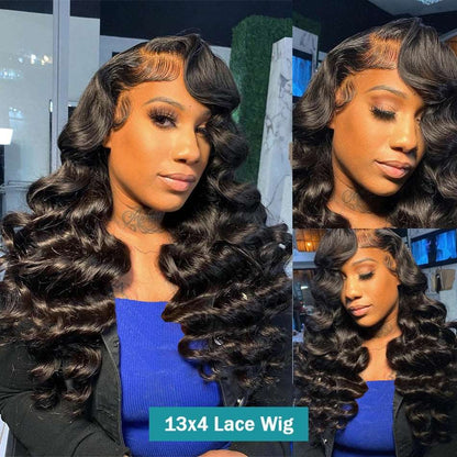 YYONG Loose Deep Wave 13x4 Lace Front Wigs Human Hair Wig