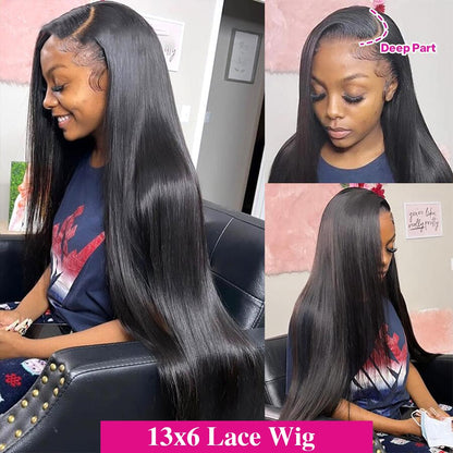 YYONG Straight 13x6 Lace Front Wigs Human Hair Wigs