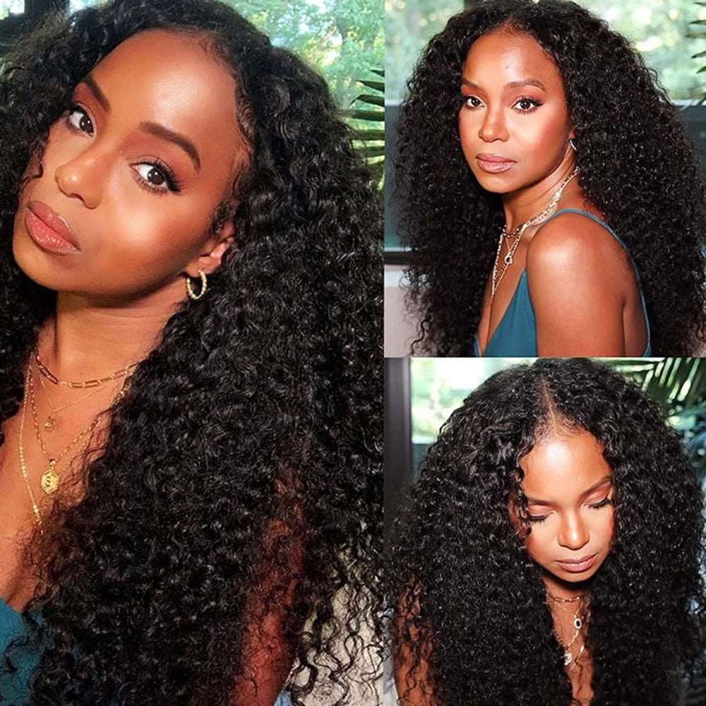 YYONG Curly U Part Wigs Human Hair Wigs V part Wigs