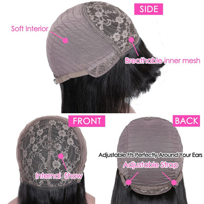 YYONG Body Wave Hair Wig With Bangs Machine Made Human Hair Wigs No Lace