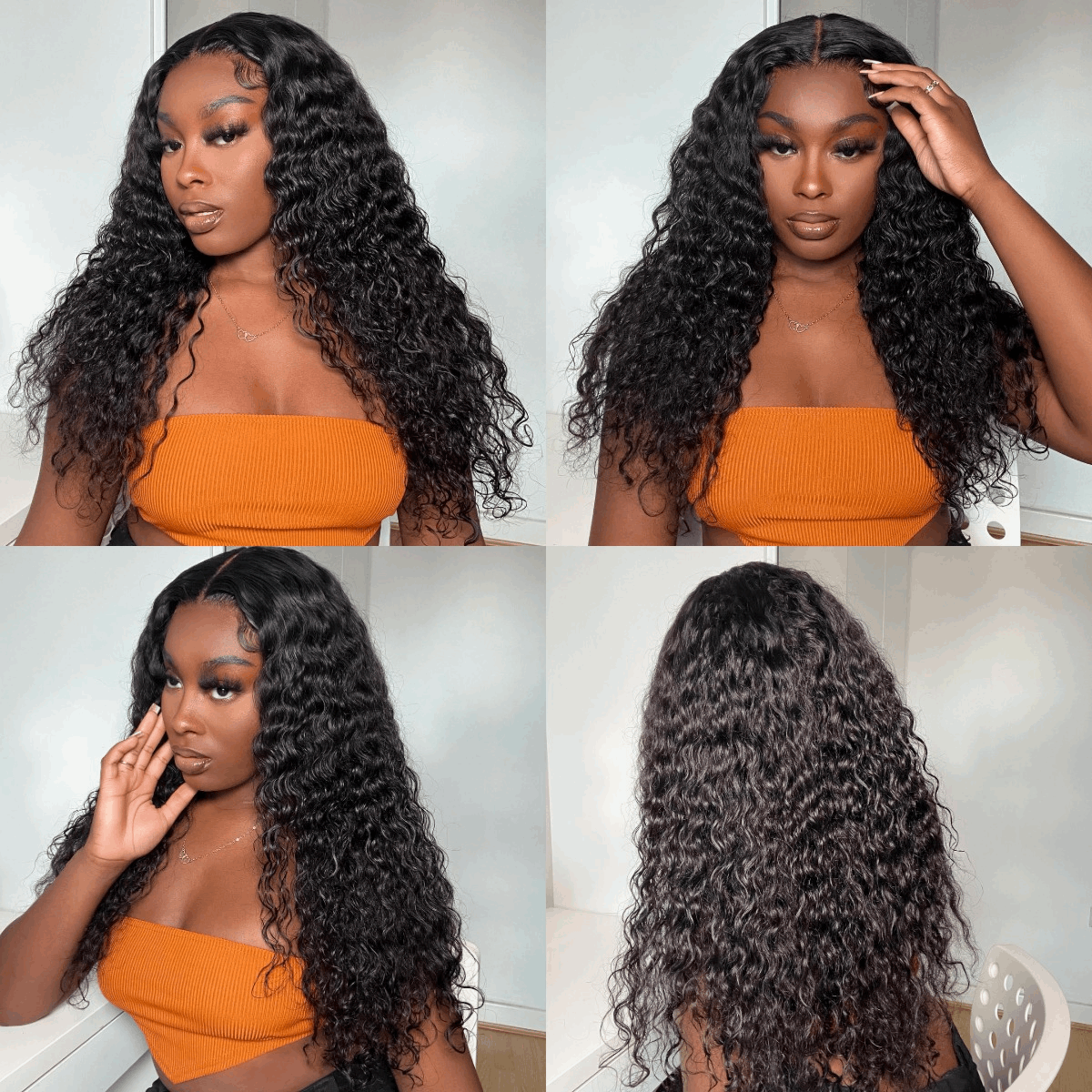 YYONG Water Wave 13x4 Lace Front Wigs Human Hair Wig