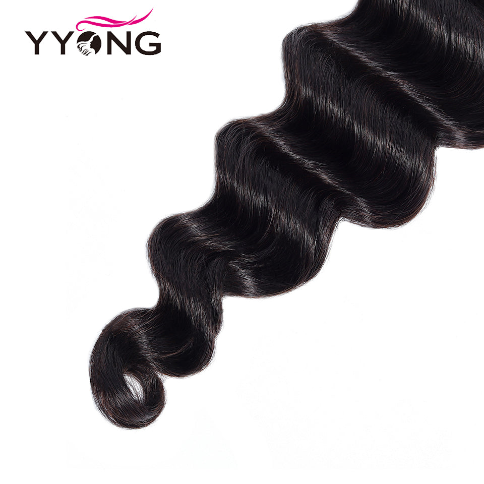 YYONG 3Pcs Loose Deep Wave Virgin Human Hair Bundles
