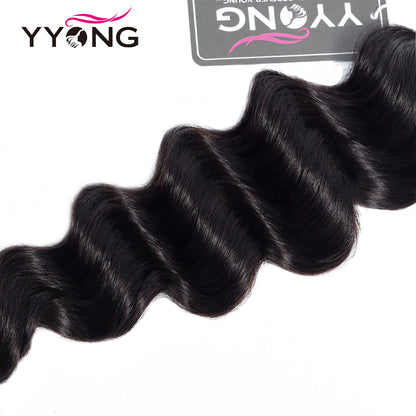 YYONG 3Pcs Loose Deep Wave Virgin Human Hair Bundles
