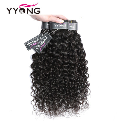 YYONG 3Pcs Water Wave Virgin Human Hair Bundles
