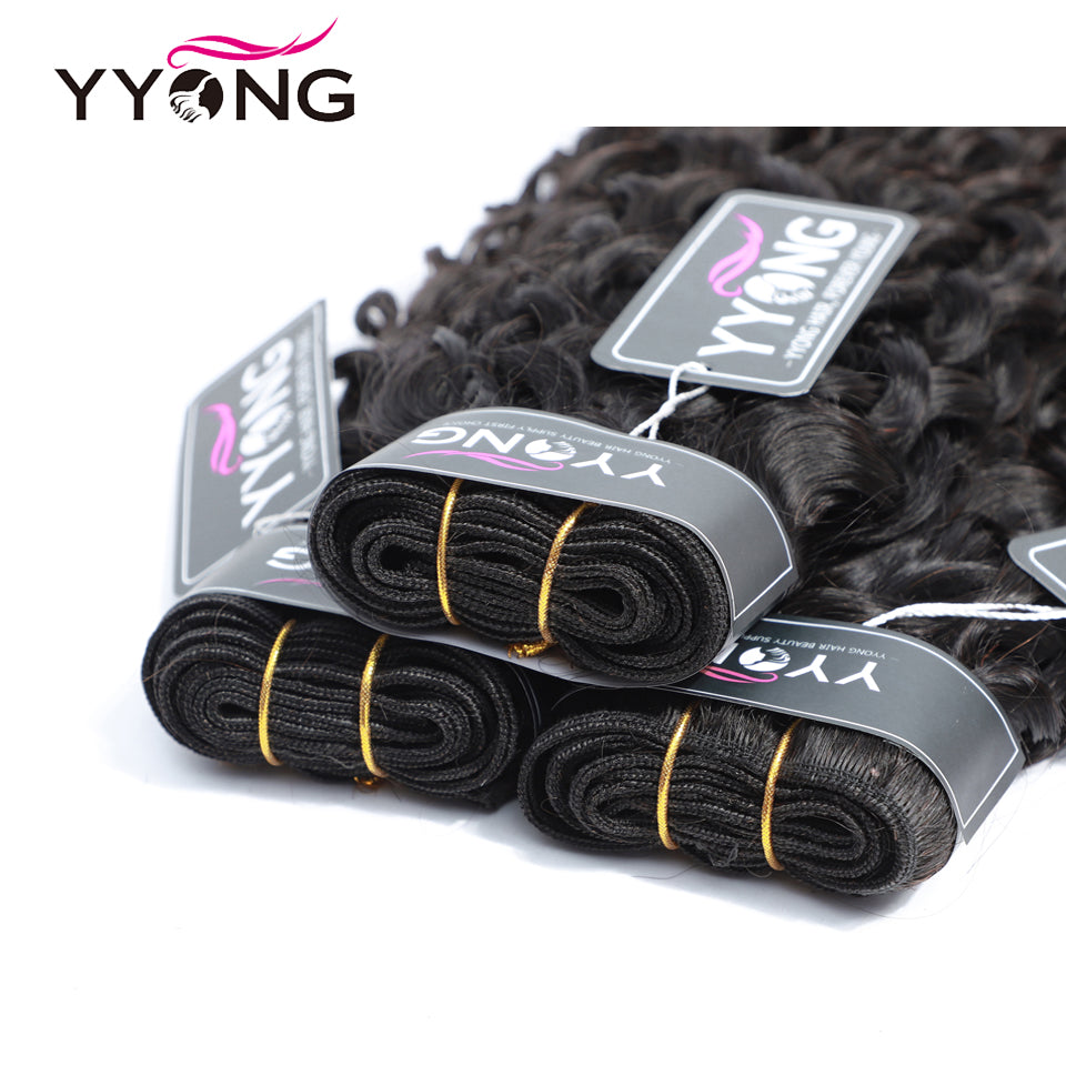 YYONG 3Pcs Water Wave Virgin Human Hair Bundles