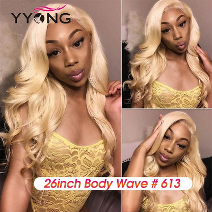 YYONG #613 Blonde Body Wave 13x4 Lace Front Wigs Human Hair Wigs