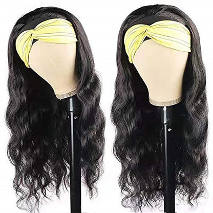 YYONG Body Wave Headband Wigs Remy Human Hair Wigs None-Lace