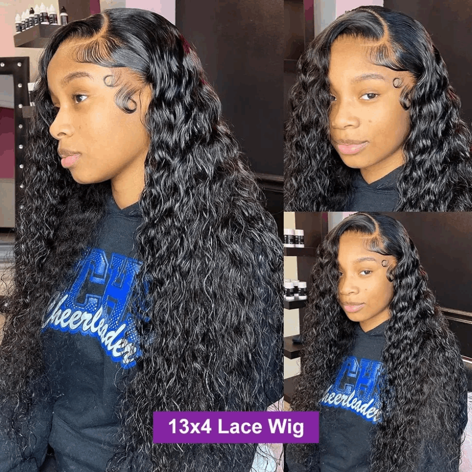 YYONG Water Wave 13x4 Lace Front Wigs Human Hair Wig