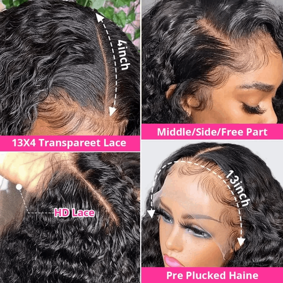 YYONG Water Wave 13x4 Lace Front Wigs Human Hair Wig