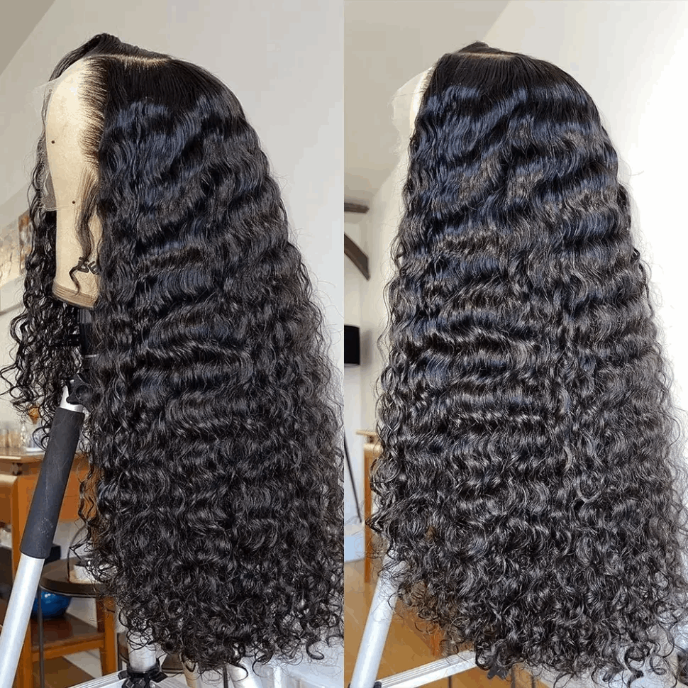 YYONG Deep Wave 13x4 Lace Front Wigs Human Hair Wig