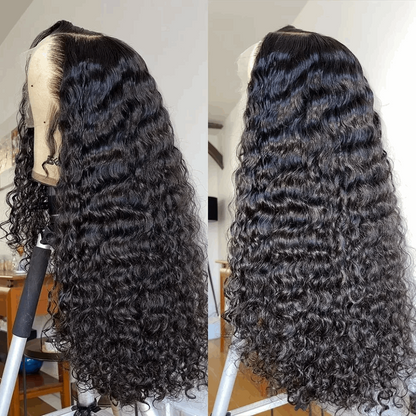 YYONG Deep Wave 13x4 Lace Front Wigs Human Hair Wig