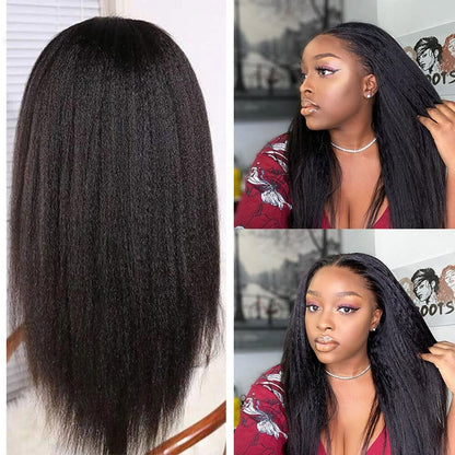 YYONG Kinky Straight U Part Wigs Human Hair Wigs V part Wigs