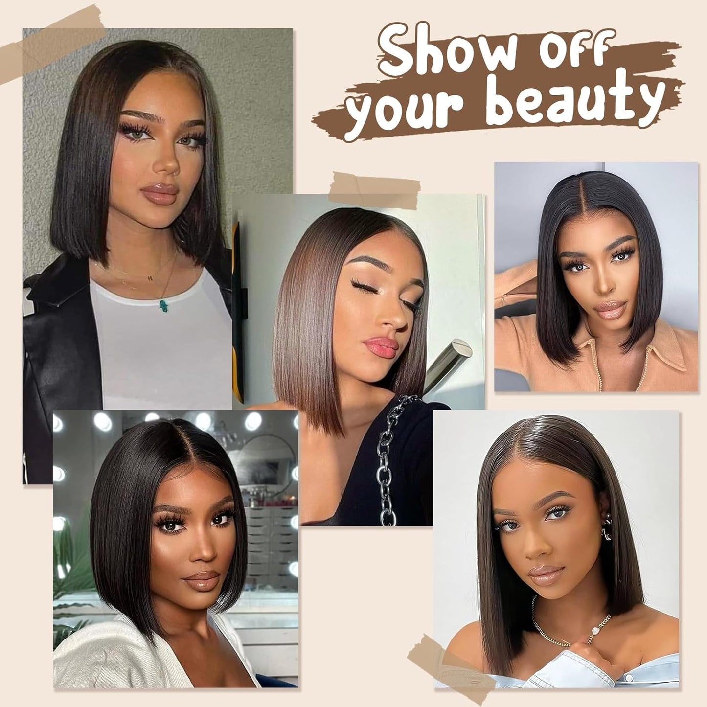 YYONG bob Straight/body Hair Pre-cut 2x4 Lace Pre Bleached Tiny Knots Glueless Human Hair Wigs