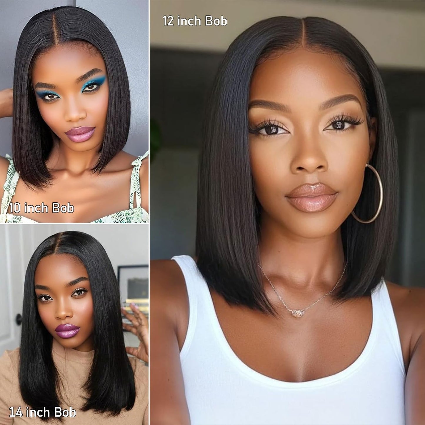YYONG bob Straight/body Hair Pre-cut 2x4 Lace Pre Bleached Tiny Knots Glueless Human Hair Wigs