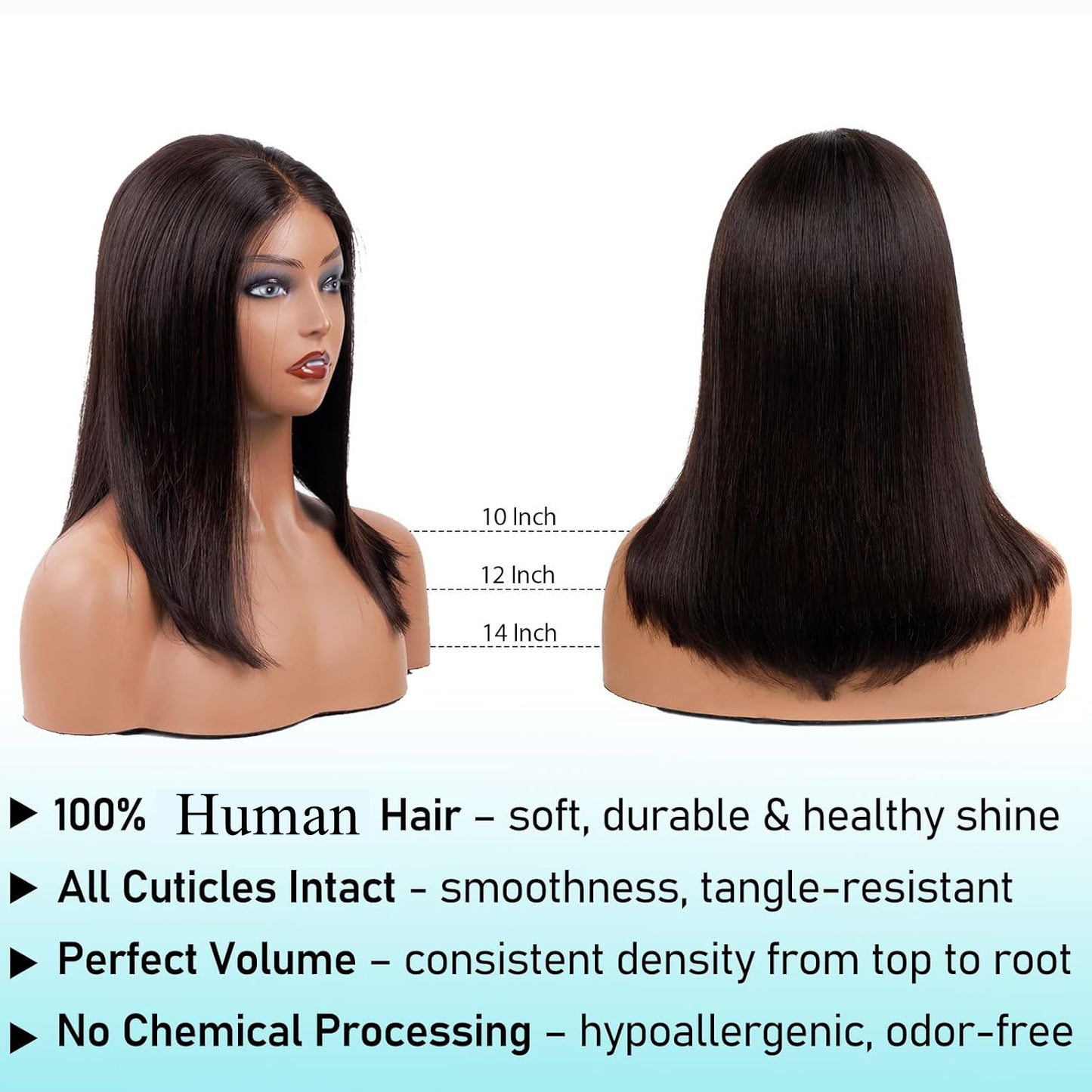YYONG bob Straight/body Hair Pre-cut 2x4 Lace Pre Bleached Tiny Knots Glueless Human Hair Wigs